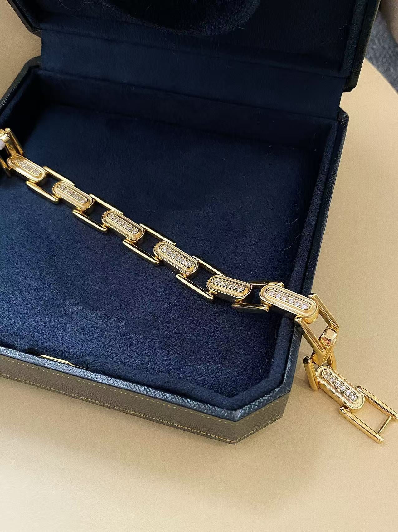 Moissanite bracelet 5 layer 18k gold plated