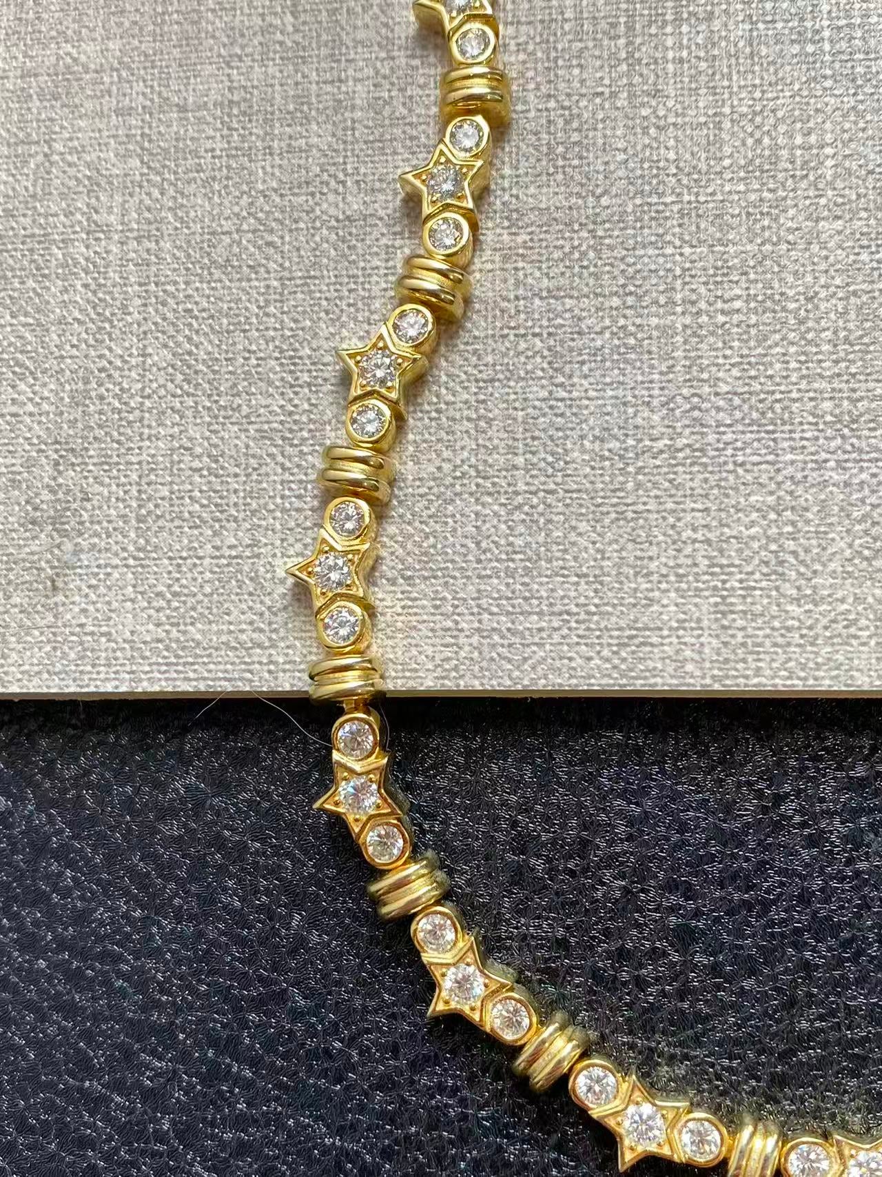 Moissanite bracelet 5 layer 18k gold plated