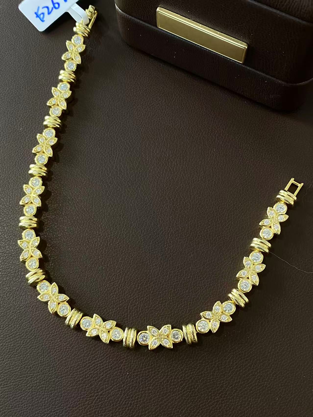 Moissanite bracelet 5 layer 18k gold plated