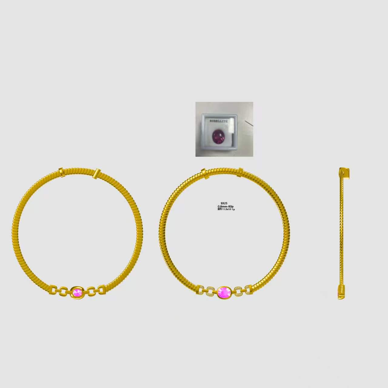 Cassie-Custom necklace for #28906, 18k gold, s925 silver, 40cm-Melly