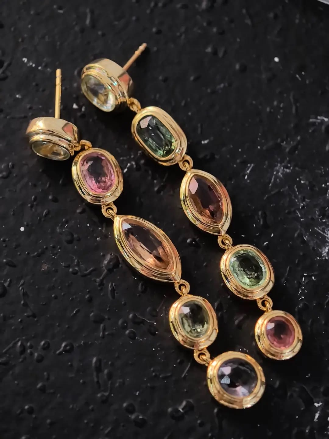 Nini-Custom double-bezel earrings for #30373, s925 silver, gold