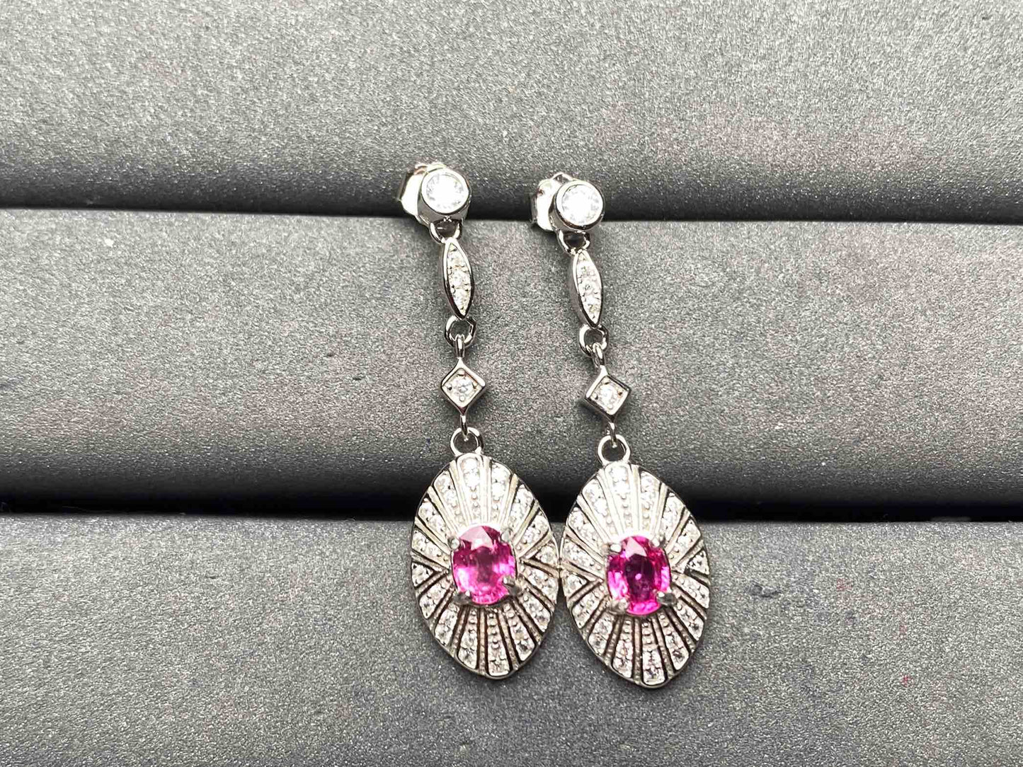 A10099 Pink Ruby Earrings