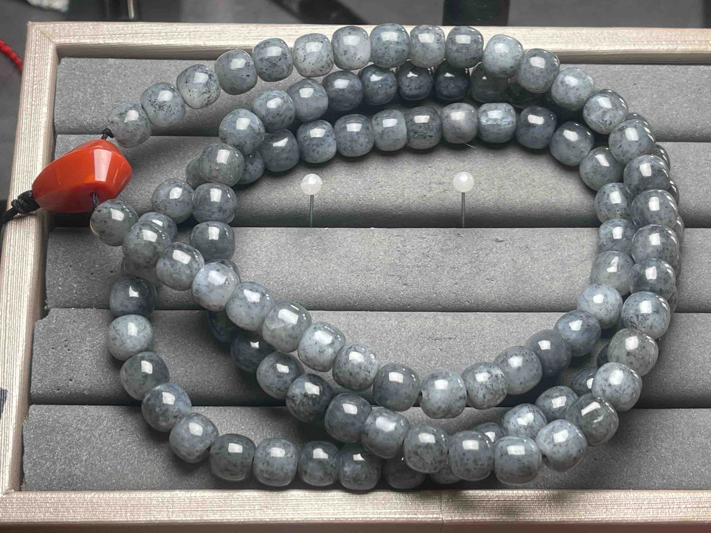 A12262 Smoky Purple Jade Necklace