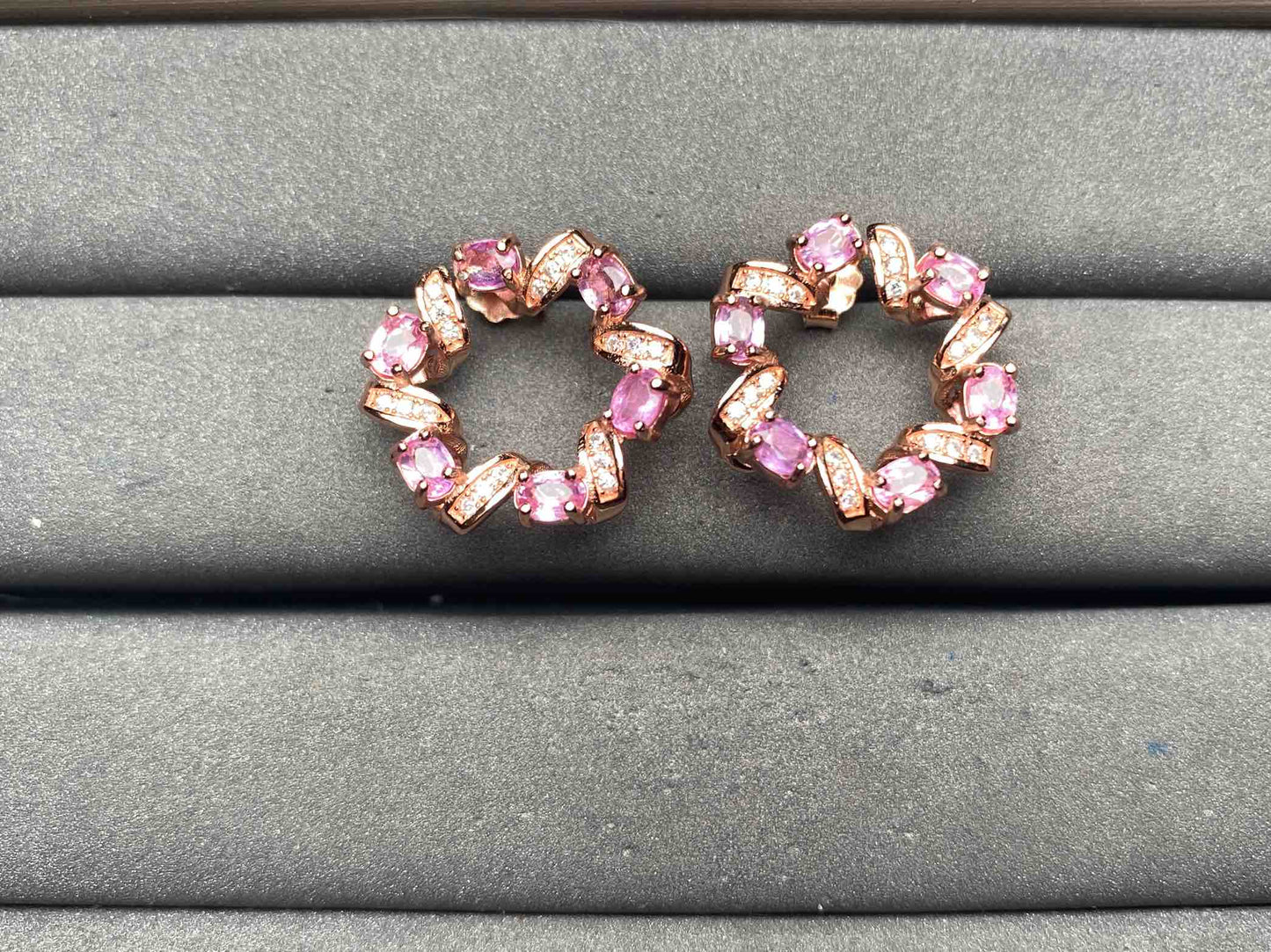 A13300 Pink Sapphire Earrings