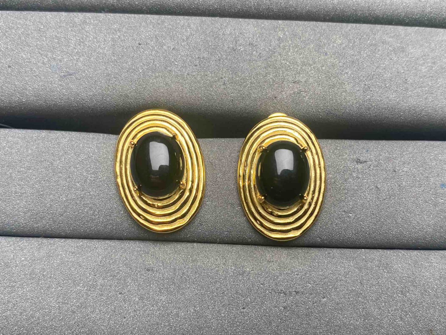 A13330 Black agate Earrings