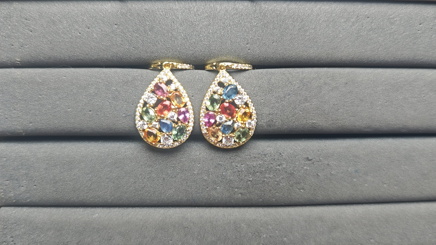 A14114 Colorful Sapphire Earrings