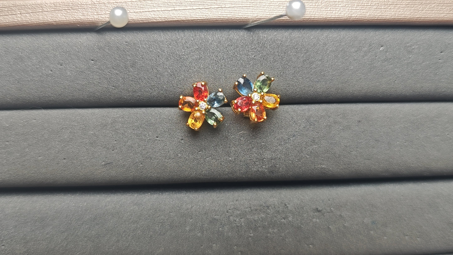 A14115 Colorful Sapphire Earrings