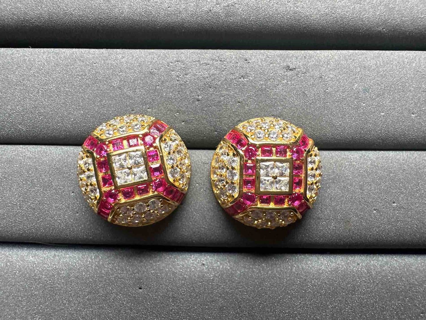 A14129 Pink Ruby Earrings