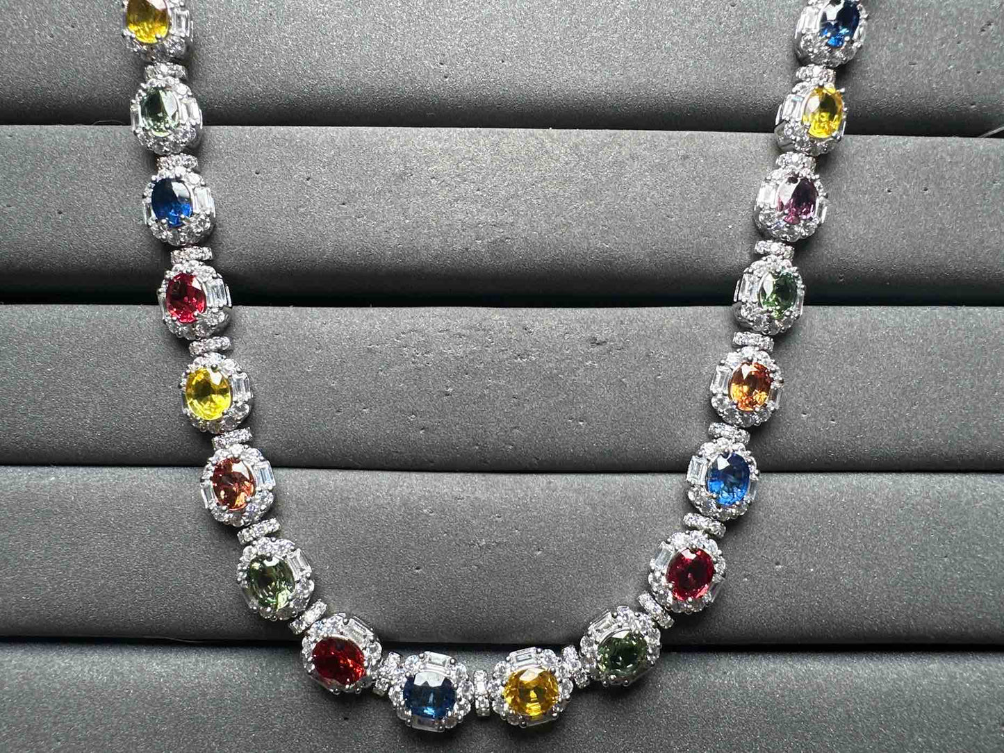 A14165 Colorful Sapphire Necklace
