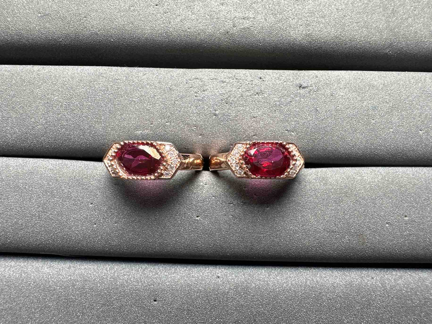 A14525 Red Topaz Earrings