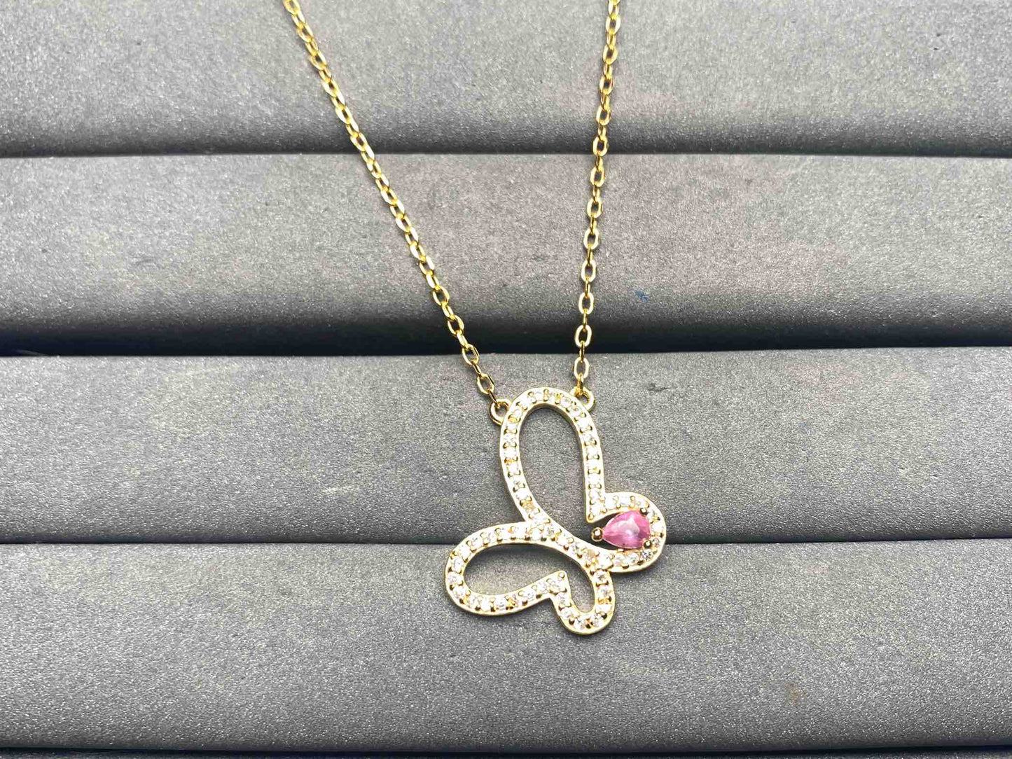 A14863 Pink Sapphire Necklace