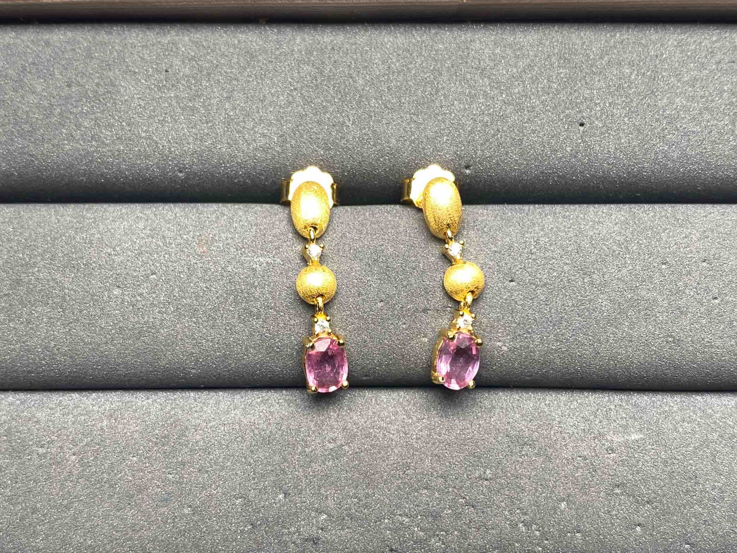 A14888 Pink Sapphire Earrings