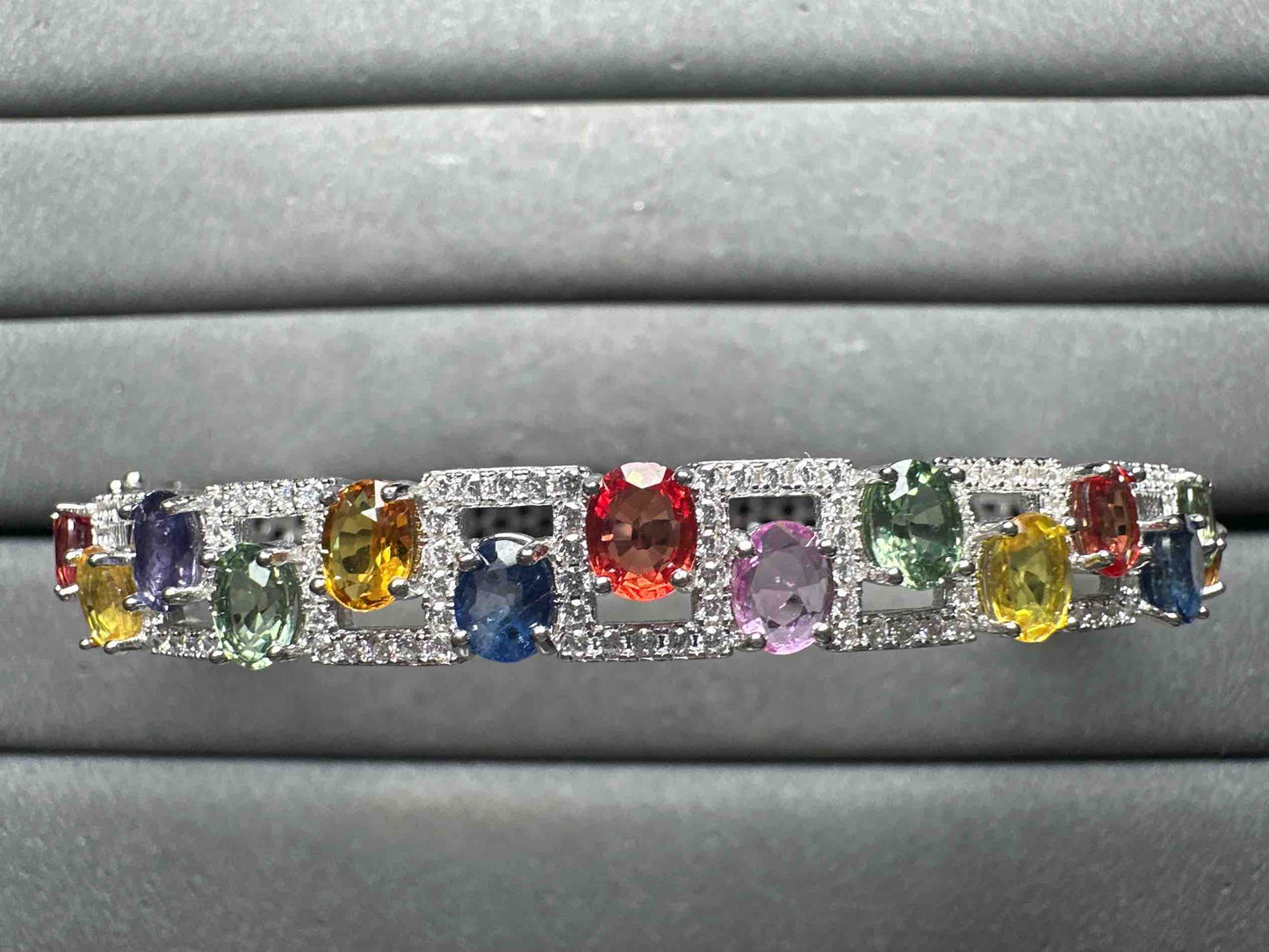A14927 Colorful Sapphire Bangle