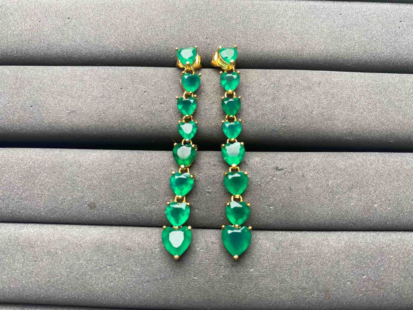 A15702 Green Agate Earrings