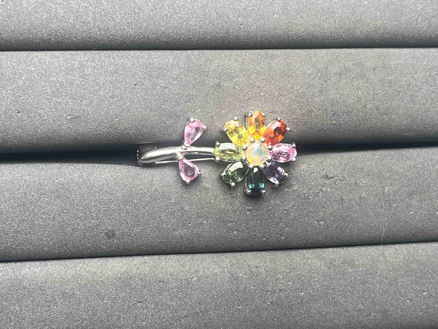 A15707 Colorful Sapphire brooch