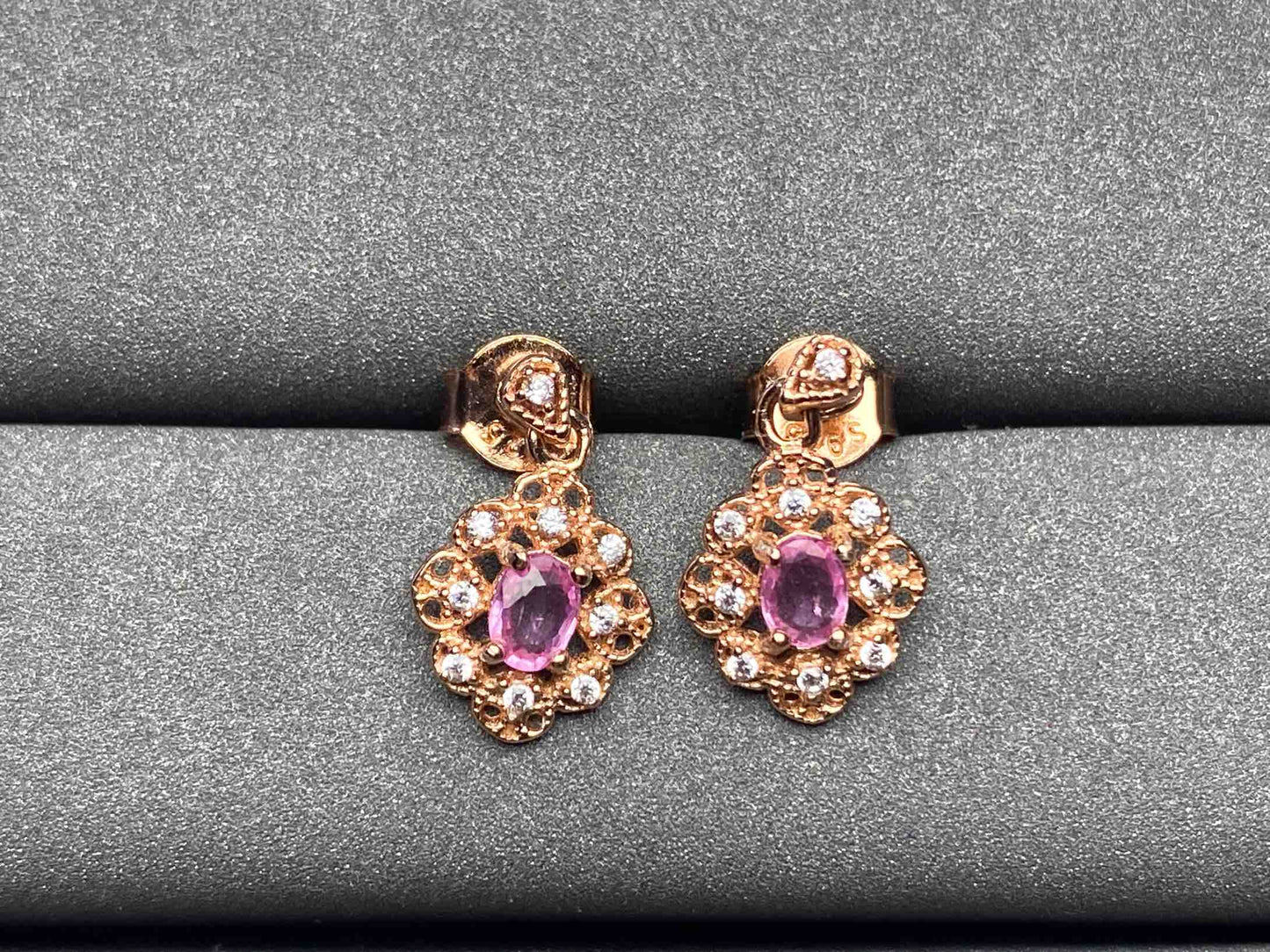 A193 Pink Sapphire Earrings