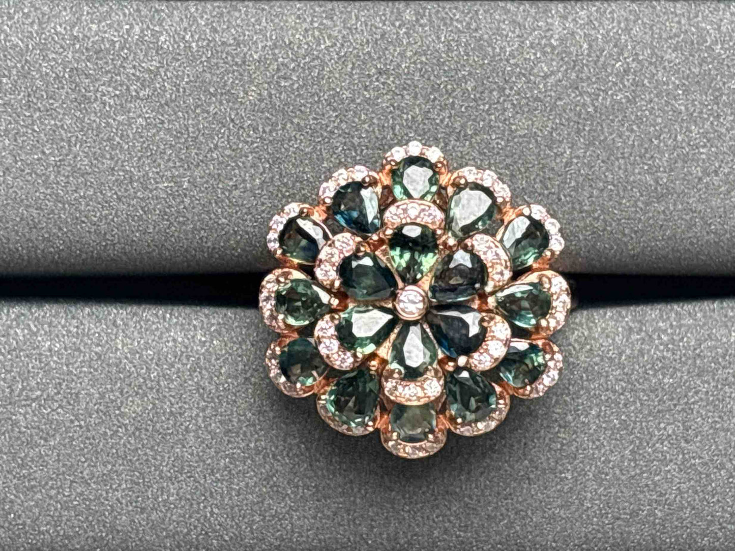 A2491 Teal Sapphire Ring