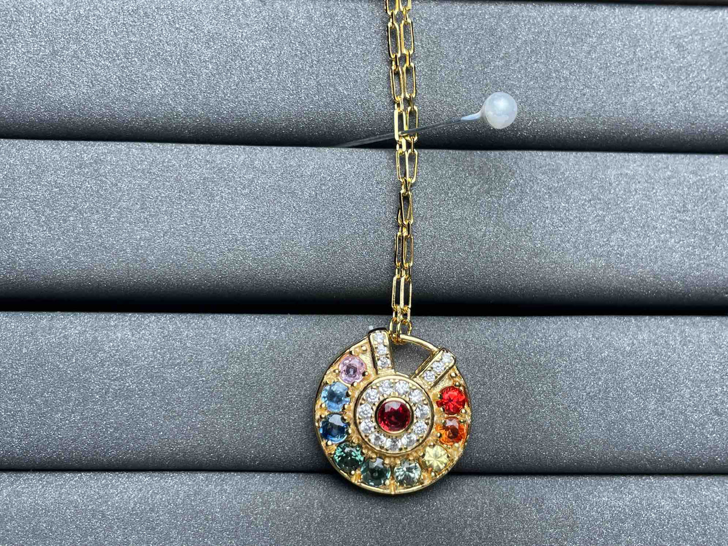 A2541 Colorful Sapphire Necklace