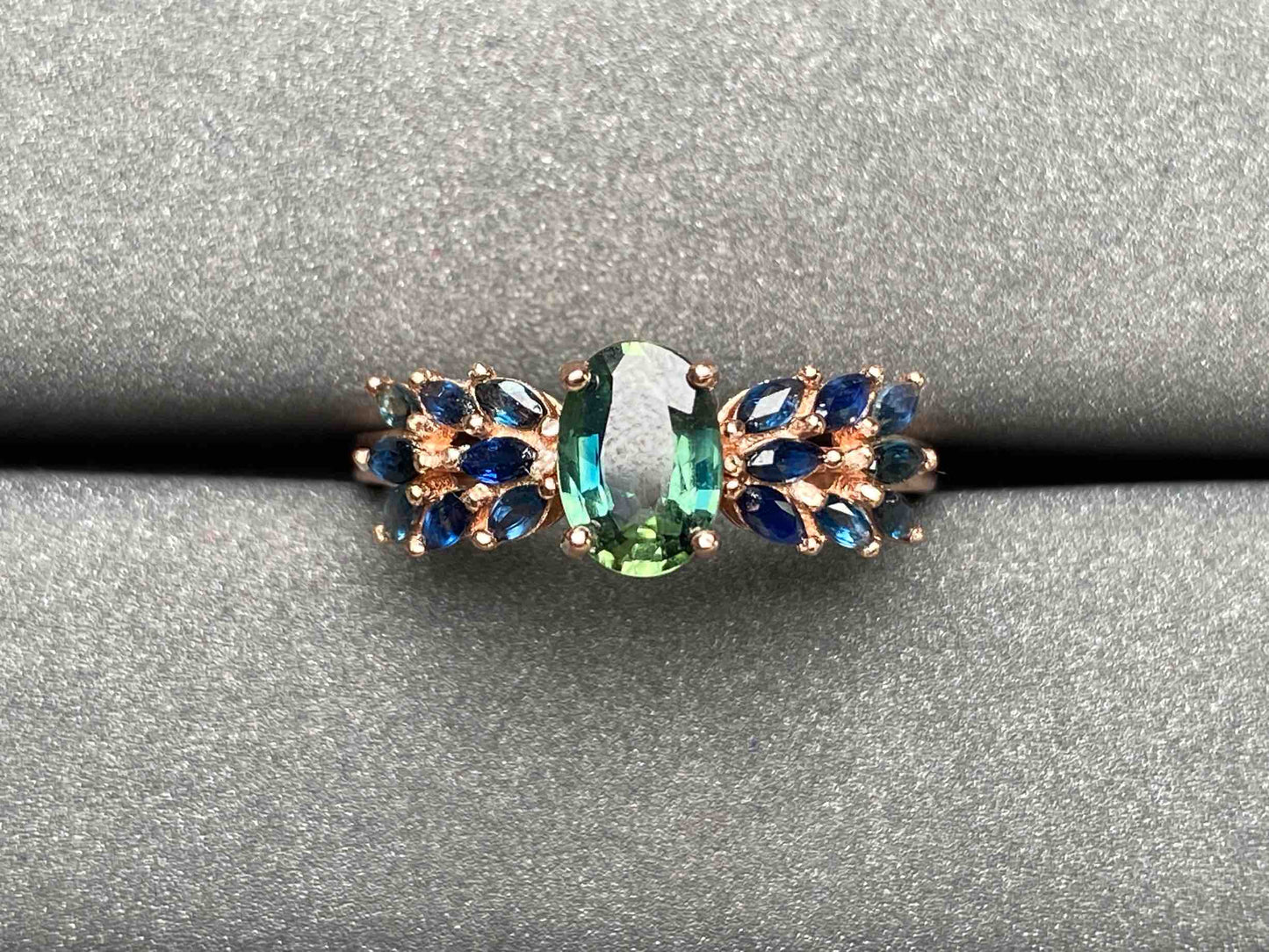 A2638 Teal Sapphire Ring