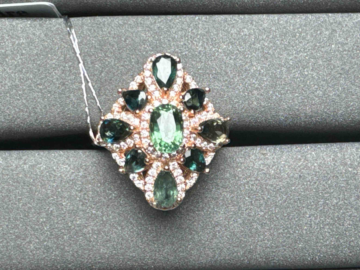 A2709 Teal Sapphire Ring