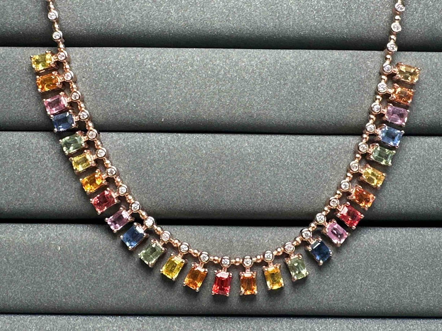A3017 Colorful Sapphire Necklace