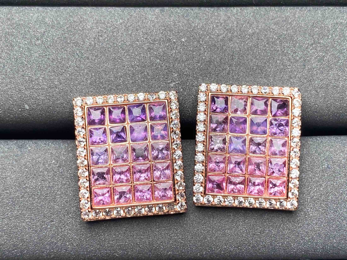 A3694 Purple Sapphire Earrings