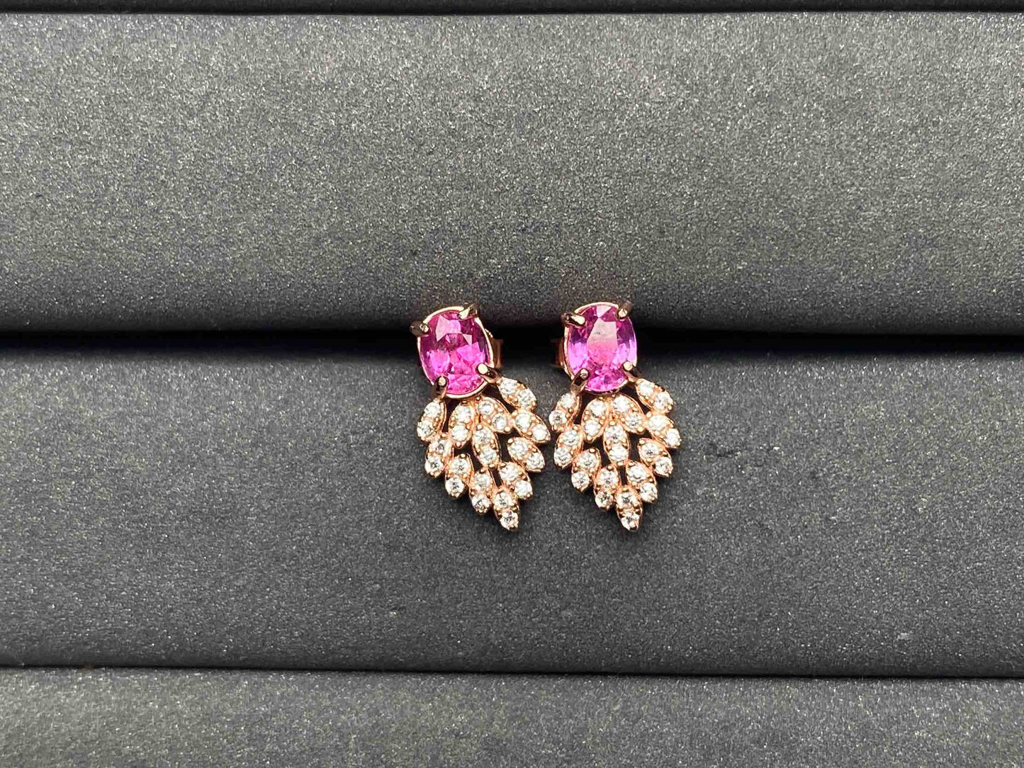A8536 Pink Ruby Earrings