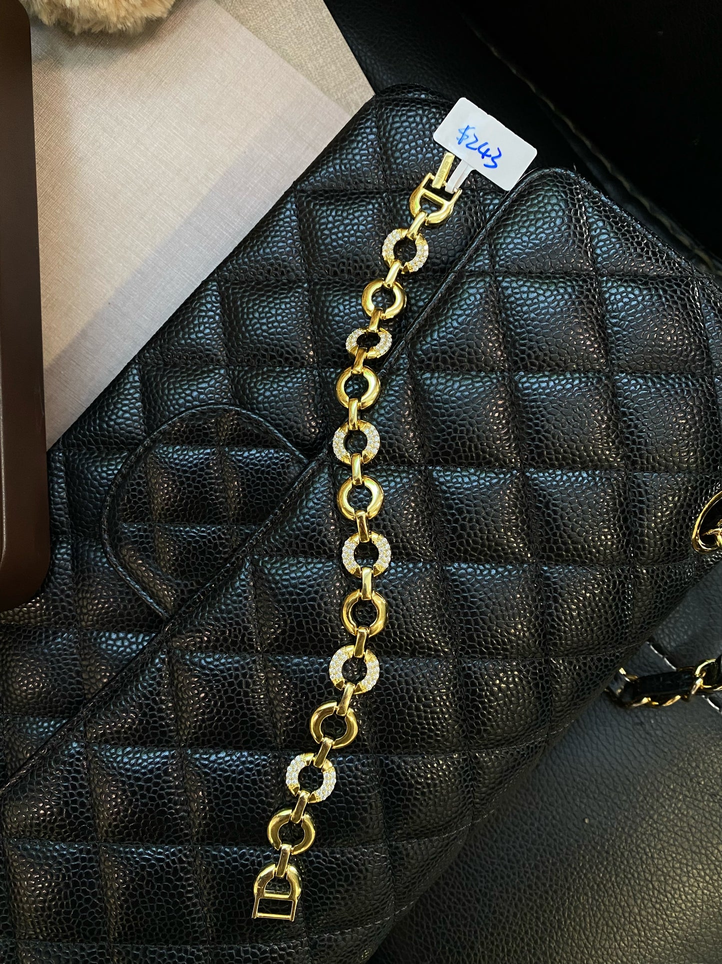 Moissanite bracelet 5 layer 18k gold plated