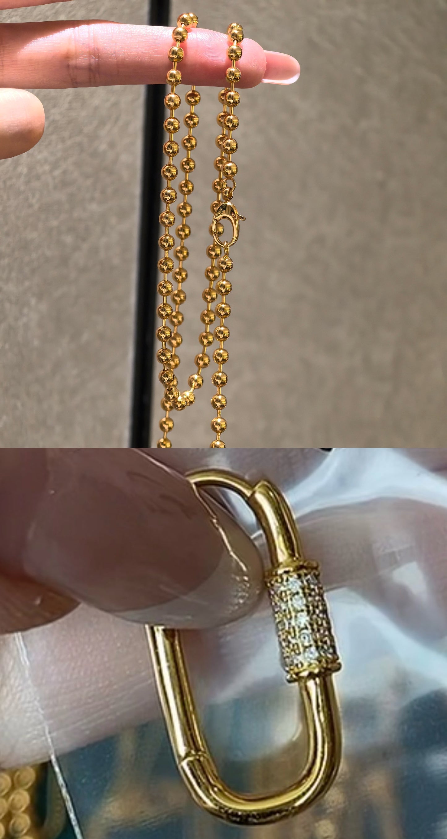 G222 Cassie Lynn 4mm silver color 50cm with carabiner clasp $8 total 20.5 inches
