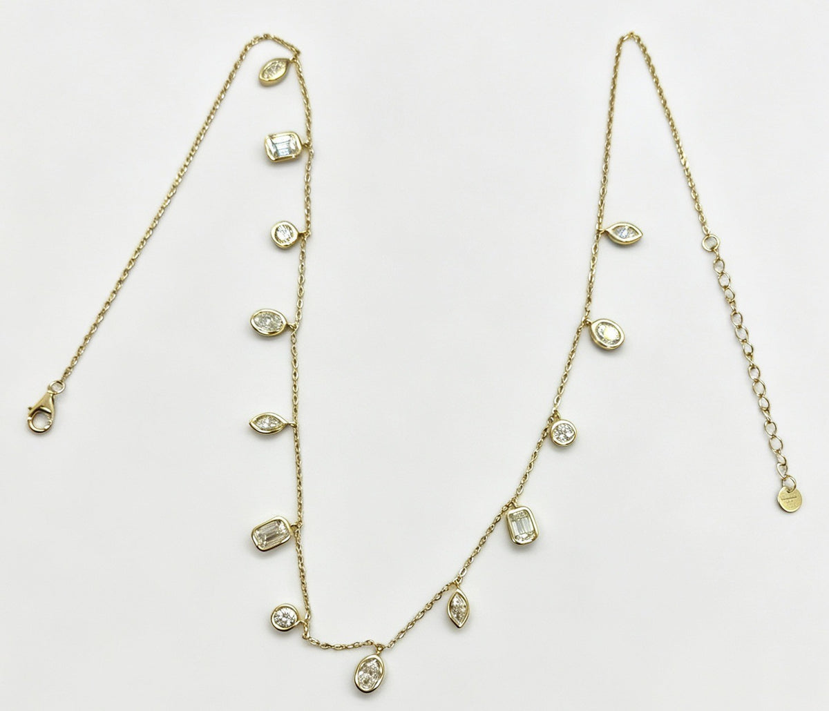 EE010 S925 Silver Necklace Clear Moissanite