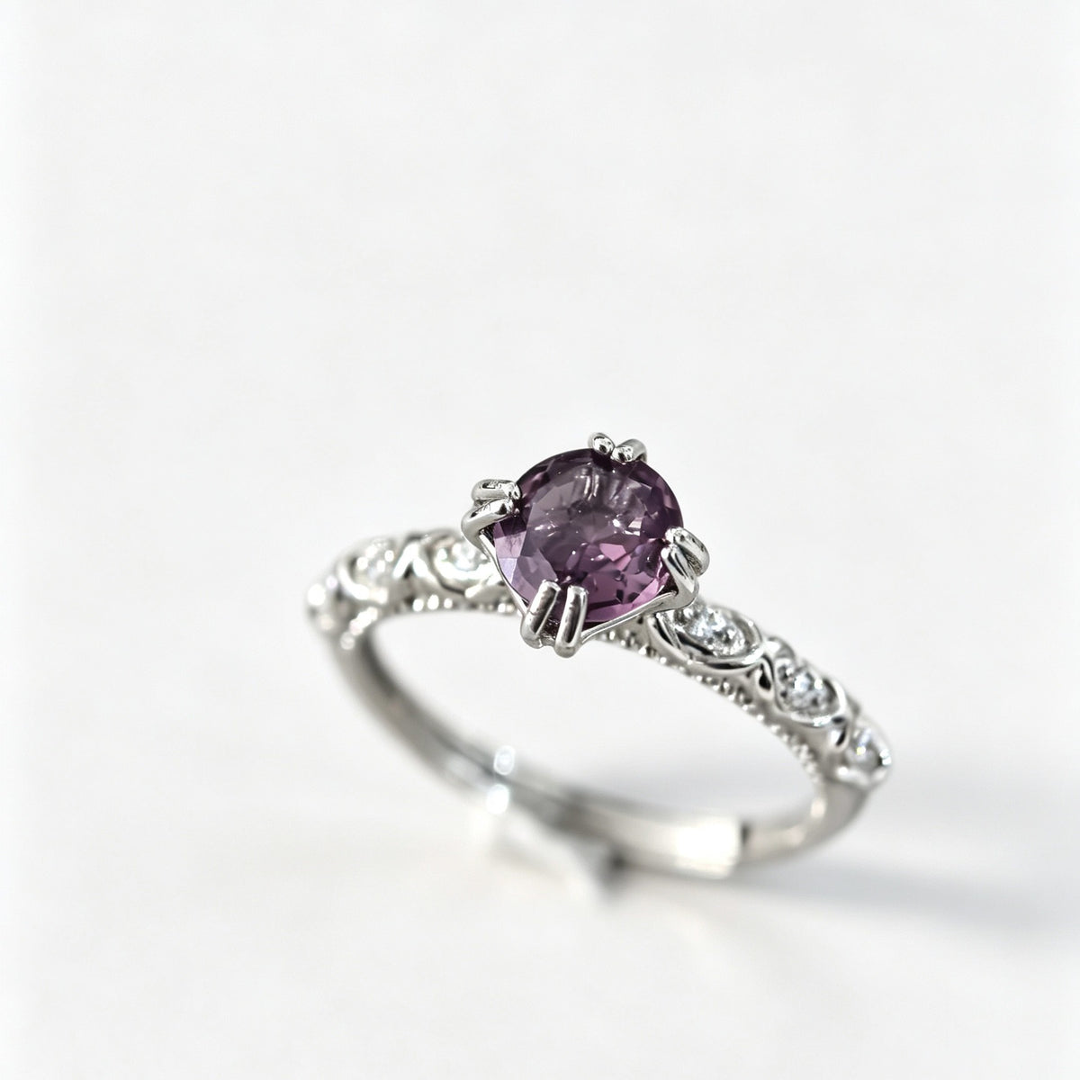 NO002 S925 Silver Ring Spinel