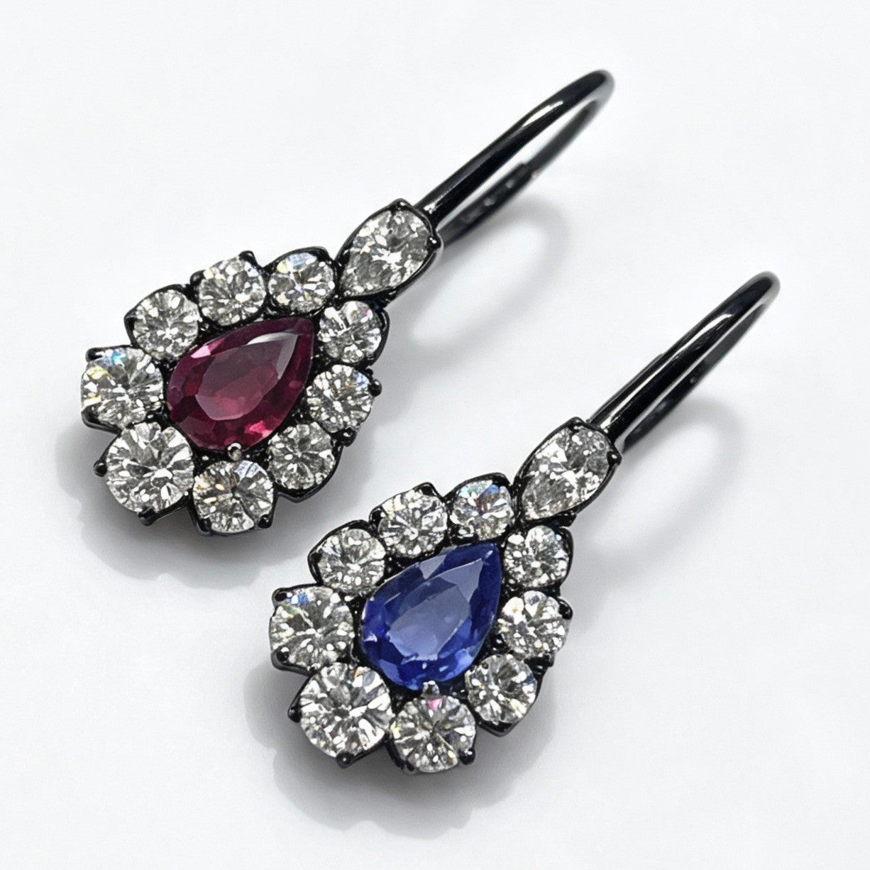 FF005 Earrings Clear Moissanite | Emerald | Blue Sapphire-Malaya Garnet | Tanzanite-Pink Ruby