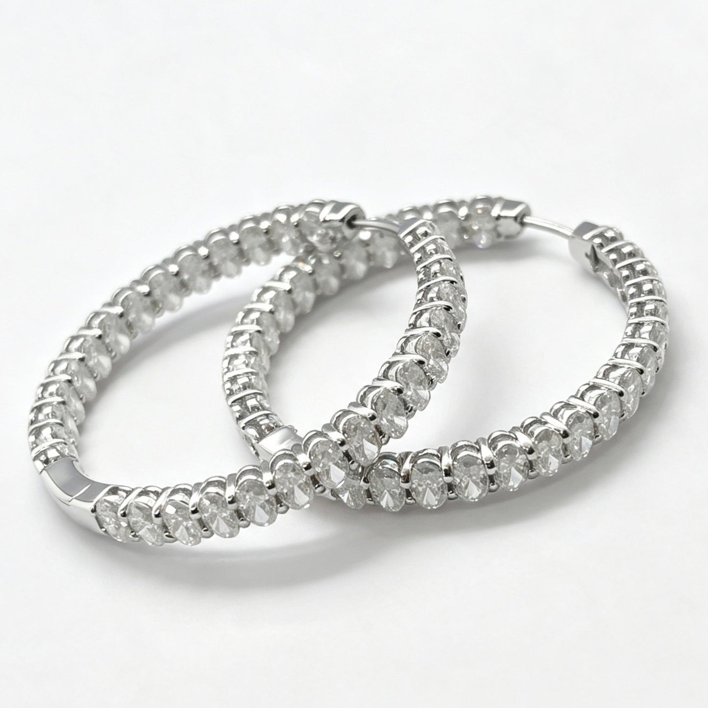 TE02E Tennis Earrings Clear Moissanite