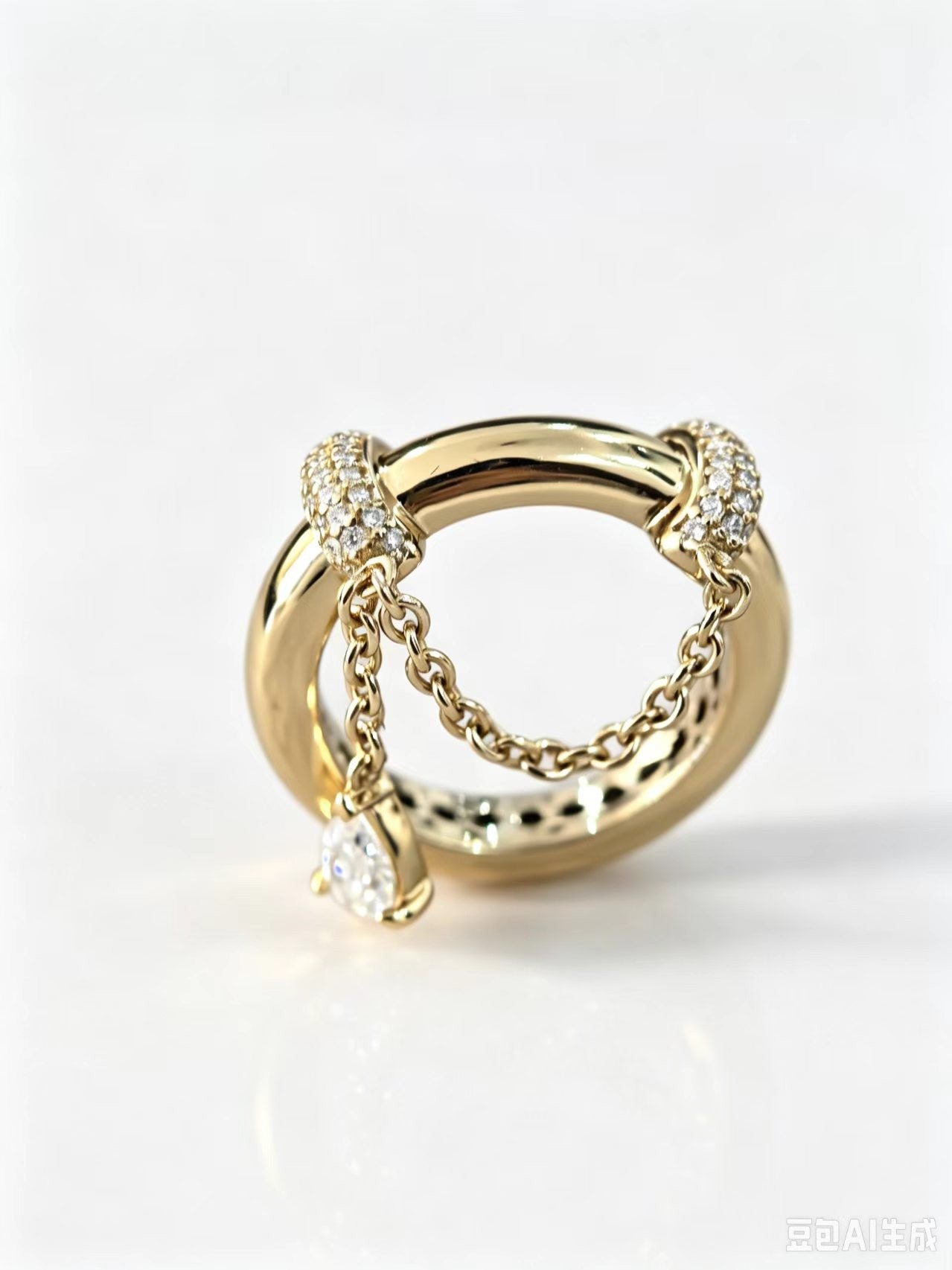 EE014 S925 Silver Ring Clear Moissanite