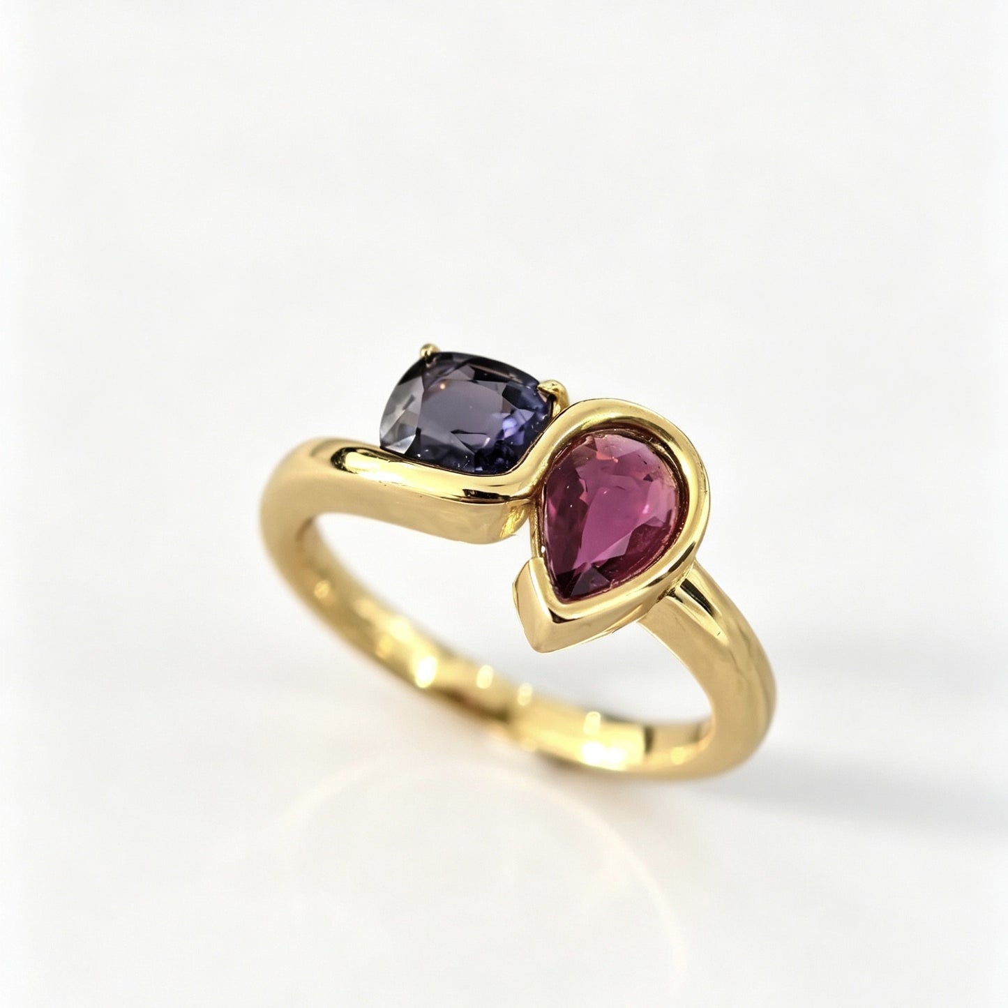 MA011 S925 Silver Ring Rubellite Tourmaline