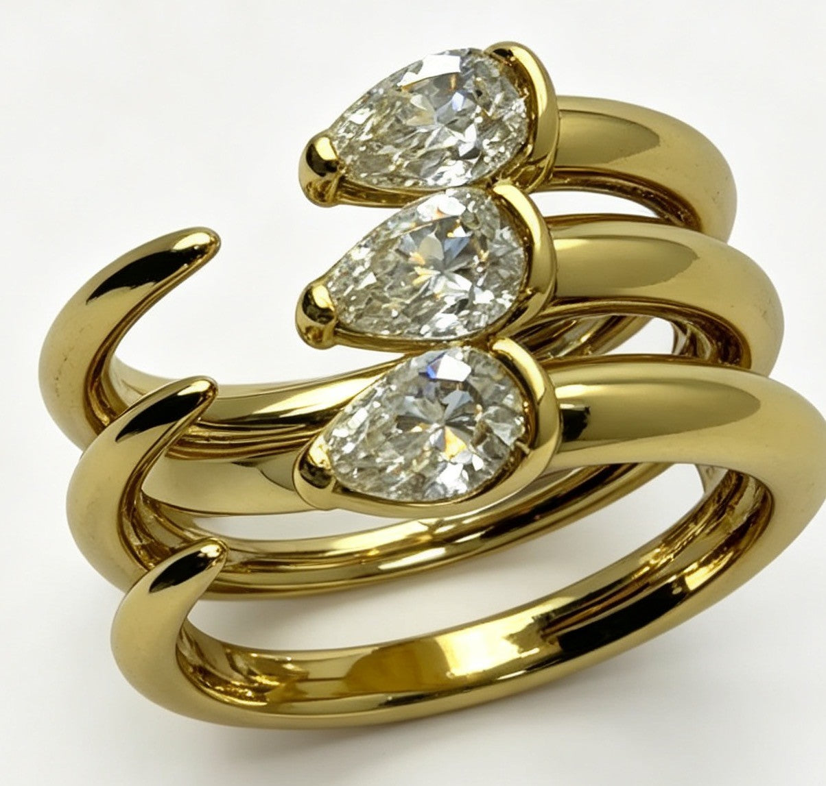 EE006 S925 Silver Ring Clear Moissanite