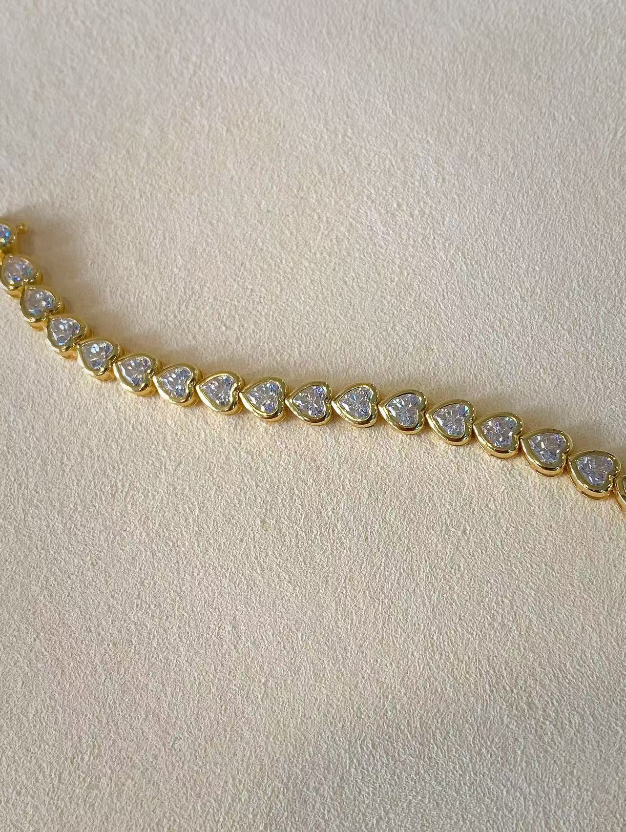 Moissanite bracelet 5 layer 18k gold plated