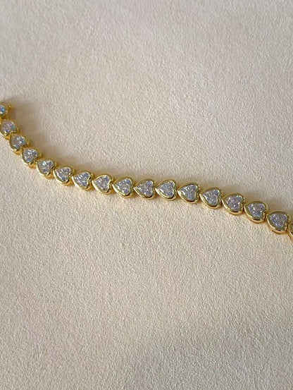 Moissanite bracelet 5 layer 18k gold plated