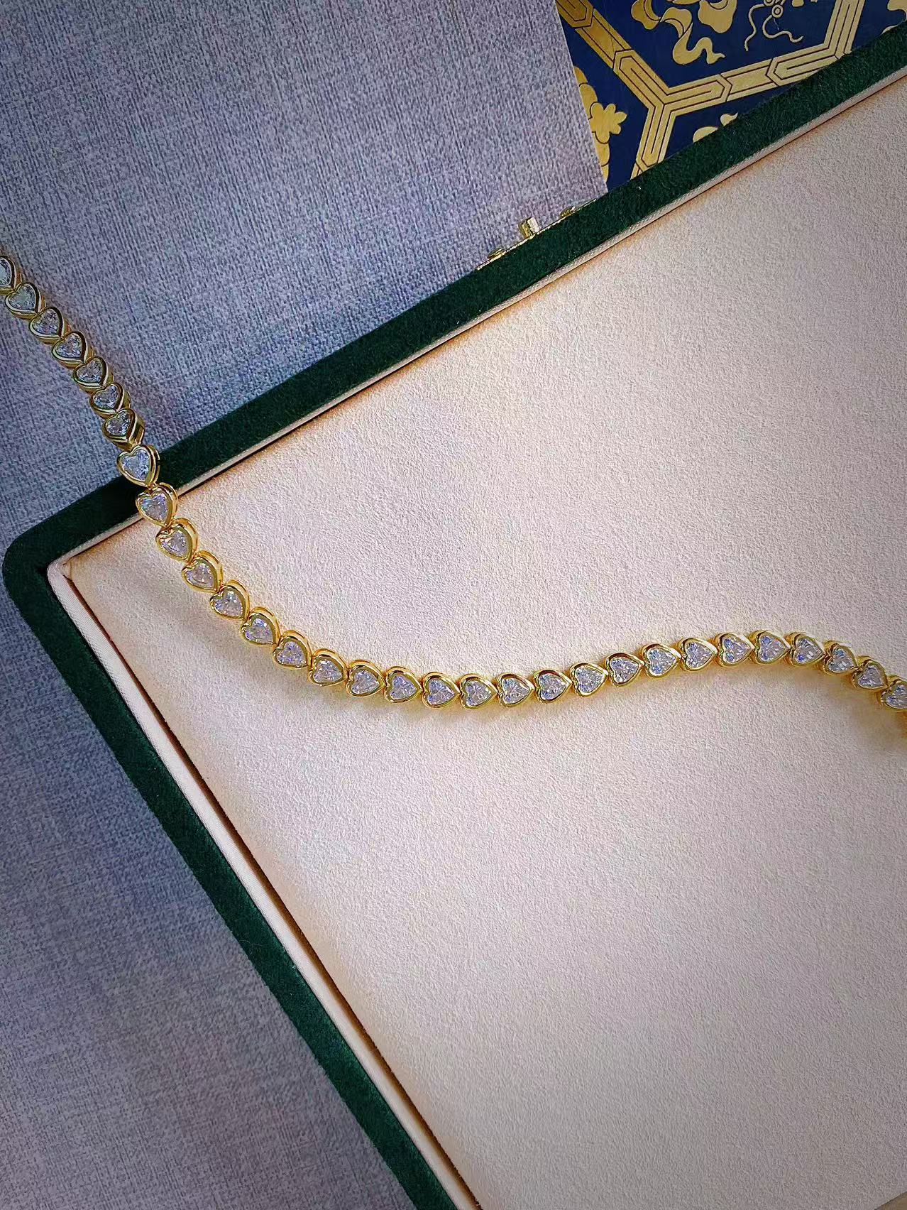 Moissanite bracelet 5 layer 18k gold plated