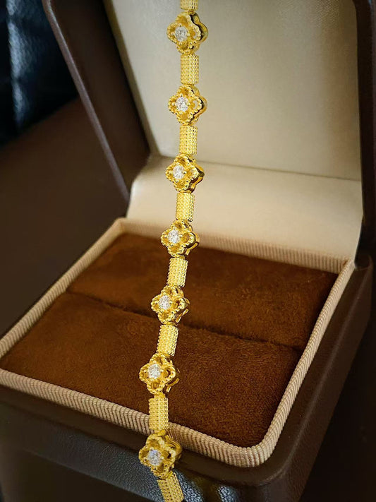 Moissanite bracelet 5 layer 18k gold plated