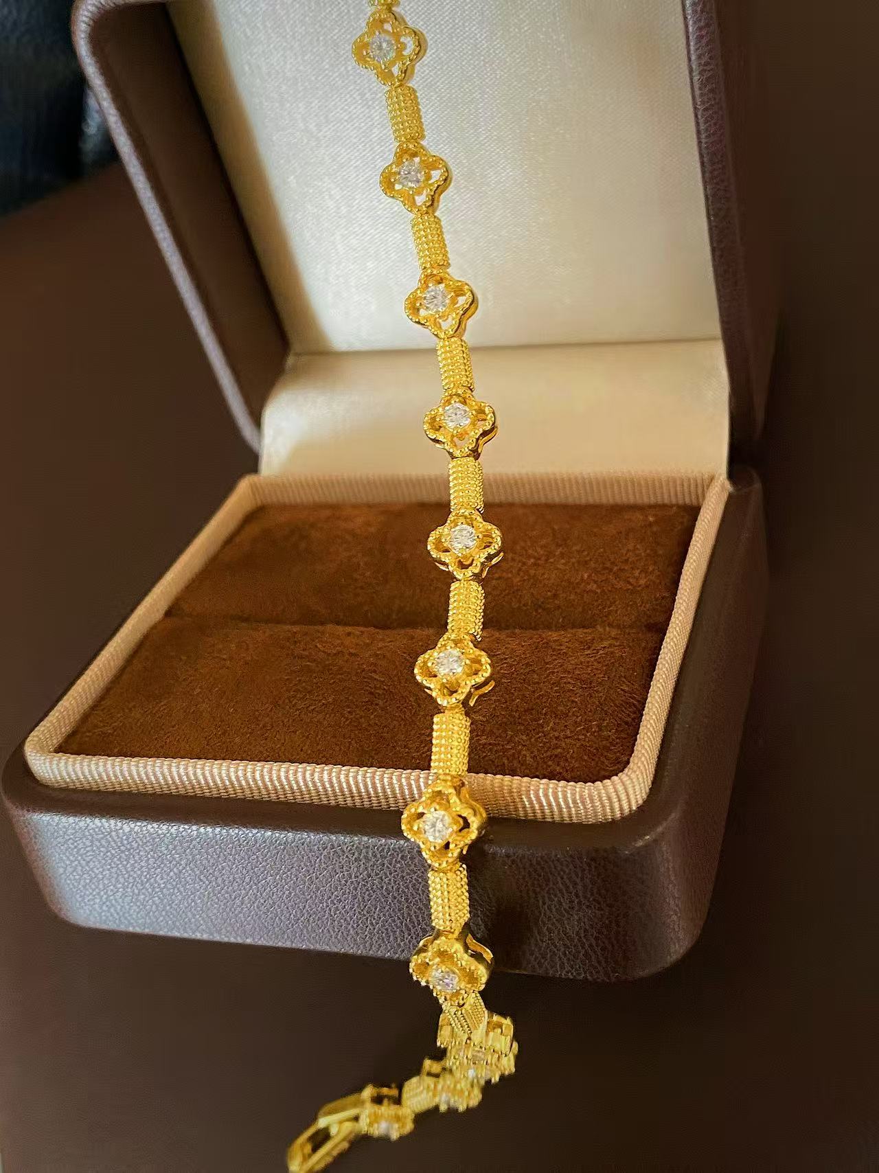 Moissanite bracelet 5 layer 18k gold plated