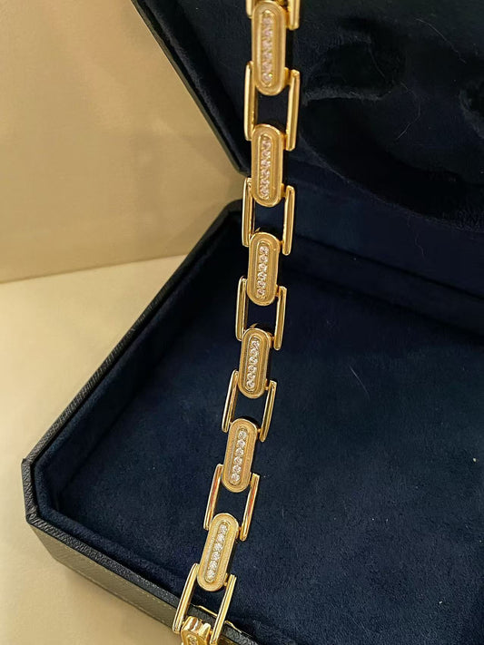 Moissanite bracelet 5 layer 18k gold plated