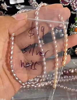 Yuki-pearl necklace silver clasp total 50cm