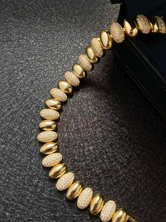 Moissanite bracelet 5 layer 18k gold plated