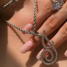 Yuki-“JIA” letter necklace custom 14k gold with moissanite