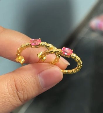 Miya-pink topaz earring