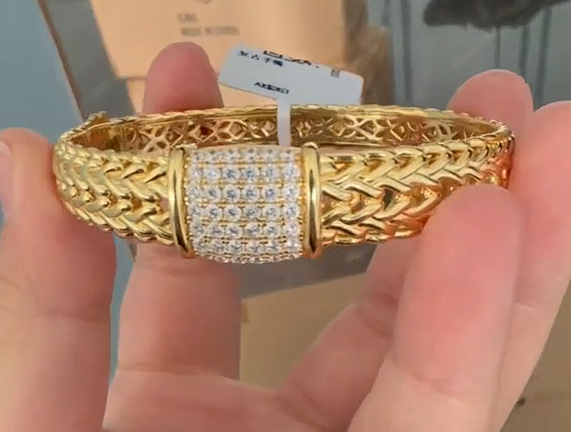 Yuki-s925 bangle 17-17.5cm, gold color