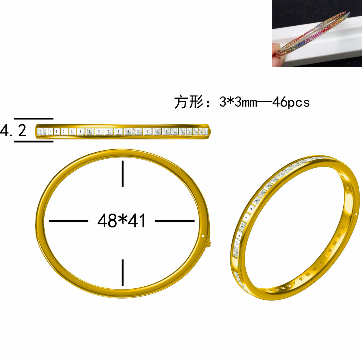 Miya-Custom S925 silver bangle, length 14.5 cm for 28925