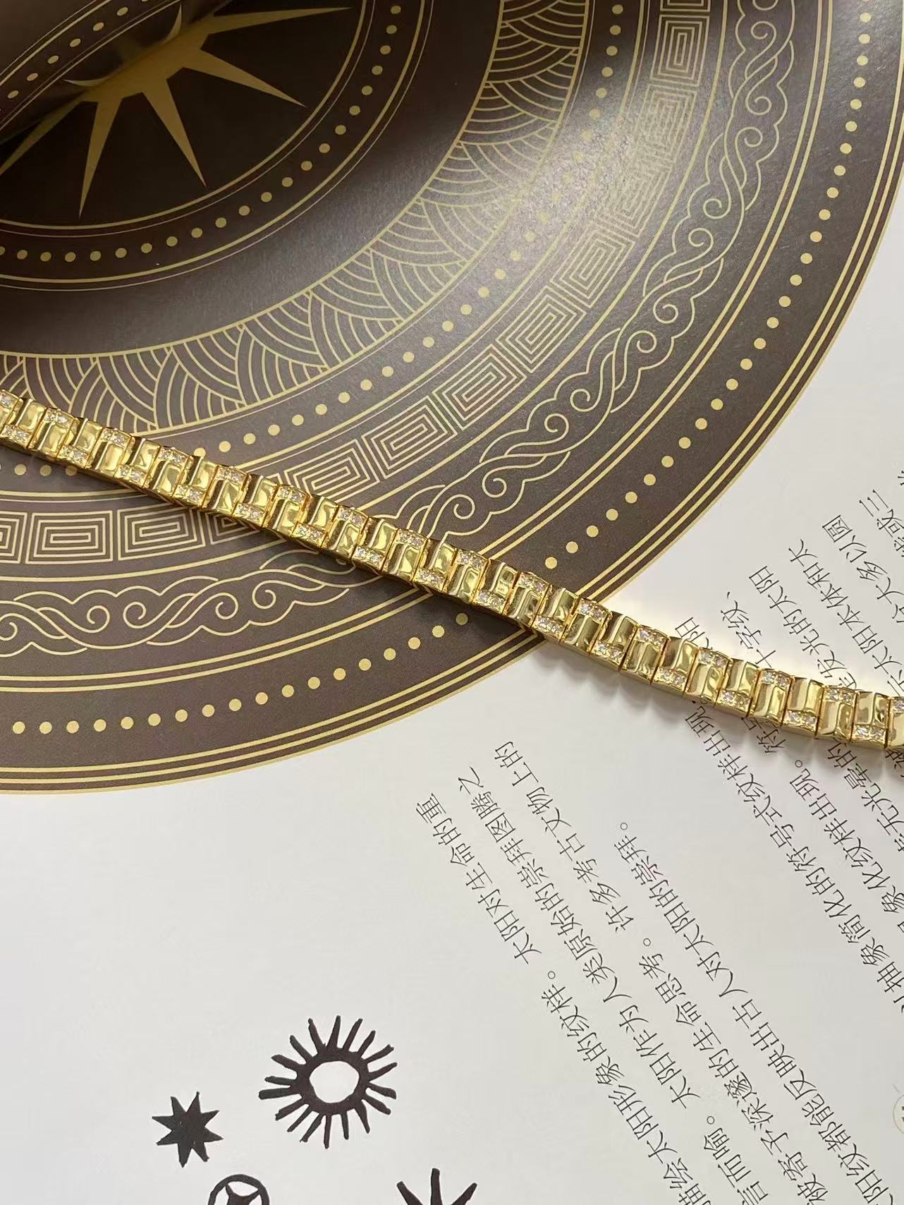 Moissanite bracelet 5 layer 18k gold plated