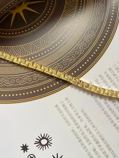 Moissanite bracelet 5 layer 18k gold plated